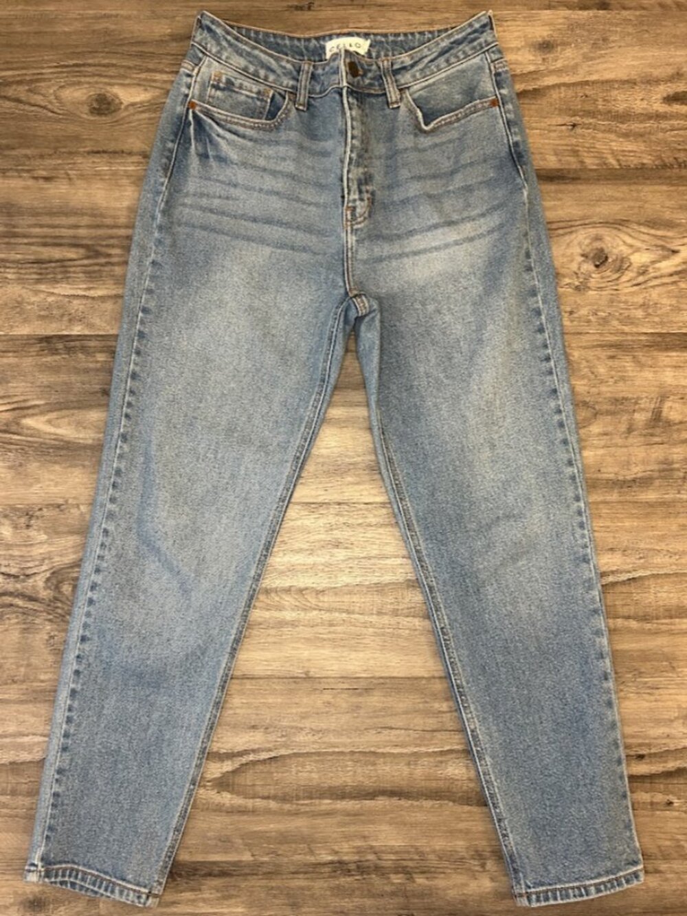 Cello High Rise Straight Leg Ankle Jeans 7 28 Inseam Light Wash Denim WV76907SS